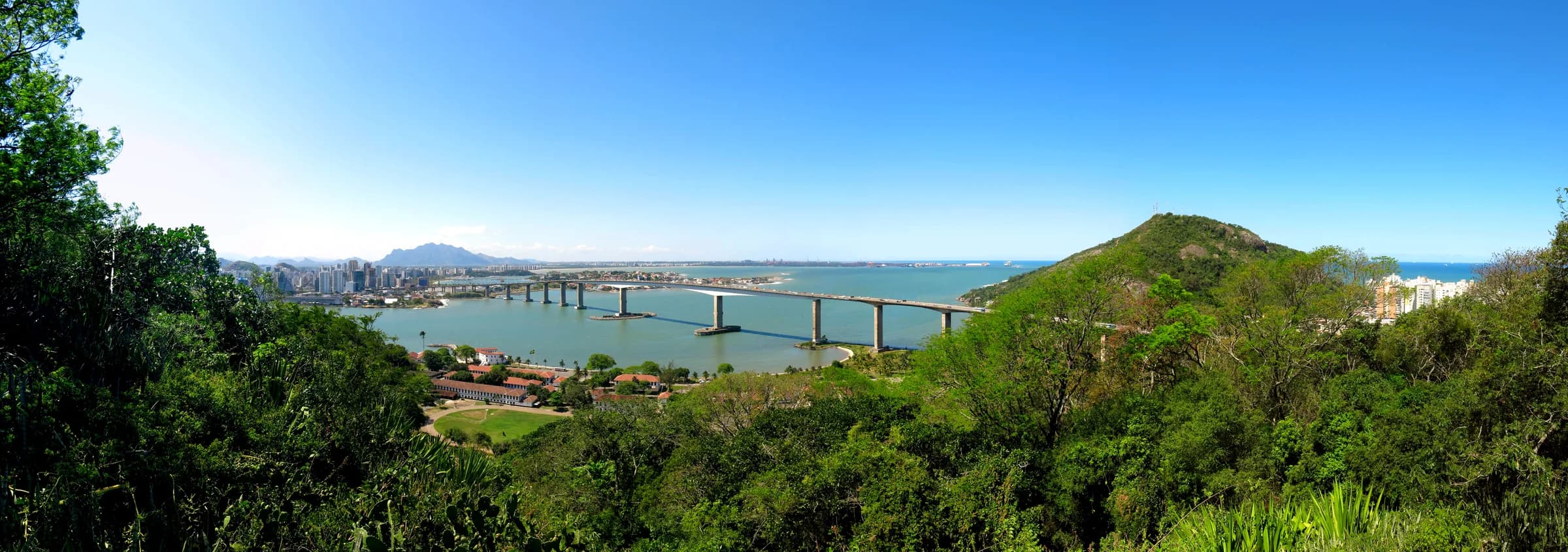 Terceira Ponte spanning Vitória Bay, seen from Convento da Penha
